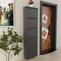 Batų spintelė, „Hanah Home“, antracito spalvos, 50 x 169 x 15