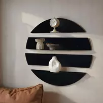 Dekoratyvinė metalinė sieninė lentyna, „Hanah Home“, juoda, 76 x 76