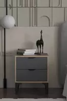 Naktinis staliukas, Hanah Home, antracito spalvos, 45 x 52 x 40