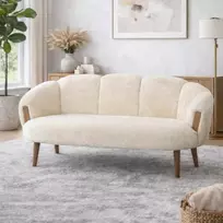 Dvivietė sofa, „Hanah Home“, kreminės spalvos, 128 x 102 x 65