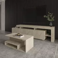 Kavos staliukas, „Hanah Home“, travertinas, 90 x 35 x 44,8
