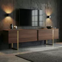 TV staliukas, „Hanah Home“, „Milano Walnut“ aukso spalvos, 180 x 50 x 30