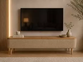 TV staliukas, Hanah Home, smėlio spalvos, 120 x 45 x 30