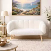 Dvivietė sofa, „Hanah Home“, balta, 120 x 95 x 42