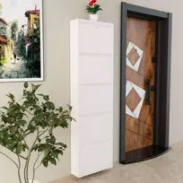 Batų spintelė, „Hanah Home“, balta, 50 x 169 x 15