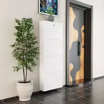 Batų spintelė, „Hanah Home“, balta, 50 x 136 x 15