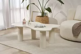 Kavos staliukas, „Hanah Home“, kreminės spalvos, 110 x 40 x 70