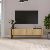 TV staliukas, „Hanah Home“, safyro ąžuolo spalvos, 160 x 45,6 x 31,4