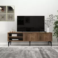 TV staliukas, Hanah Home, riešuto spalvos, 160 x 50 x 29,6 cm