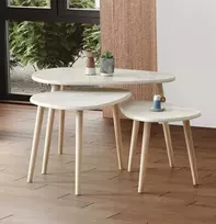 Kavos staliukų komplektas, „Hanah Home“, travertinas, 80 x 50 x 52