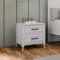 Naktinis staliukas, Hanah Home, baltas, 51 x 53 x 40