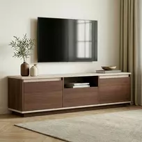 TV staliukas, „Hanah Home“, Milano riešutmedis, travertinas, 160 x 42 x 30