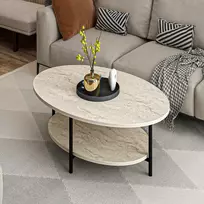 Kavos staliukas, „Hanah Home“, travertinas, 90 x 36 x 60