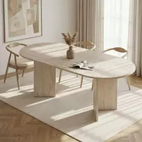 Ištraukiamas valgomojo stalas, „Hanah Home“, travertinas, 160 x 75 x 90