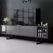 TV staliukas, „Hanah Home“, antracito spalvos, juodas, 180 x 48 x 30