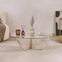 Kavos staliukas, „Hanah Home“, travertinas, 90 x 30 x 90