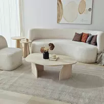 Kavos staliukas, „Hanah Home“, travertinas, „Fume“, 100 x 35 x 60
