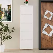 Batų spintelė, „Hanah Home“, balta, 50 x 169 x 15