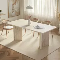 Valgomojo stalas, „Hanah Home“, travertinas, 180 x 75 x 90