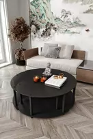 Kavos staliukų komplektas, „Hanah Home“, juodas, 70 x 38