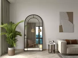 Cheval veidrodis, Hanah Home, juodas, 90 x 180