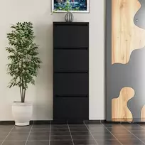 Batų spintelė, „Hanah Home“, juoda, 50 x 136 x 15