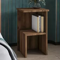 Naktinis staliukas, „Hanah Home“, antikvarinis riešutmedis, 29,6 x 50 x 29,6