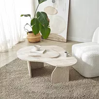 Kavos staliukas, „Hanah Home“, travertinas, 105 x 35 x 65