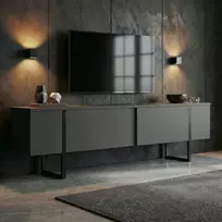 TV staliukas, „Hanah Home“, antracito spalvos, juodas, 180 x 50 x 30