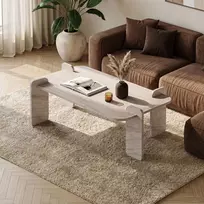 Kavos staliukas, „Hanah Home“, travertinas, 147 x 35 x 87
