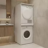 Skalbimo mašinos spintelė, „Hanah Home“, matinės baltos spalvos, 70 x 193 x 73