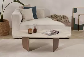 Kavos staliukas, „Hanah Home“, travertinas, „Venezia Walnut“, 130 x 40 x 65