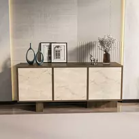 Indauja, „Hanah Home“, riešutmedžio, travertinas, 150 x 51,5 x 45
