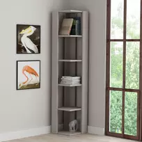 Knygų lentyna, „Hanah Home“, šviesi moka, 31,8 x 160,8 x 31,8