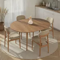 Išskleidžiamas valgomojo stalas, „Hanah Home“, „Kafkas“ ąžuolas, 100 x 75 x 100