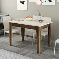 Virtuvės stalas, „Hanah Home“, riešutmedžio travertinas, 110 x 75 x 72