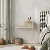 Naktinis staliukas, Hanah Home, kreminės spalvos, 40 x 16,2 x 30