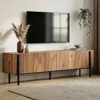 TV staliukas, „Hanah Home“, atlantinė pušis, juodas, 180 x 45 x 30