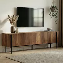 TV staliukas, „Hanah Home“, „Barok Walnut“, juodas, 180 x 45 x 30