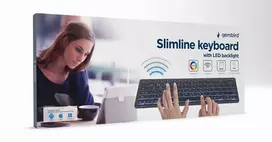 Gembird KB-BTRGB-01-DE klaviatūra Universalus „Bluetooth“ QWERTZ Vokiečių Juoda