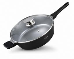 Keptuvė su dangčiu Swiss Haus Basel Premium SH-BDF28B, Ø 28 cm, aliuminis, juoda sp.