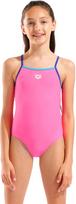 Arena swimsuit light drop solid shocking pink/neon blue 164cm