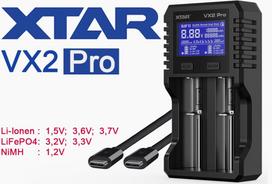 XTAR Battery charger LI-ION, LI-FEPO4, NI-MH VX2PROK | VX2PROKT | 6977699220559