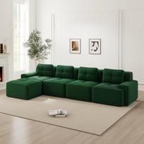Modulinė sofa, L formos, 4 vietų, žalias