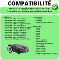Baterijos įkroviklis 28V - Husqvarna - Automower 105/310/315X - Universalus - Elektrinis - Juodas