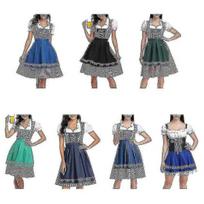 Moterų „Oktoberfest“ Kostiumai Suaugusiems „Dirndl“ Vokiečių Tradicinio Bavariško Alaus Karnavalas Kun., Red_L