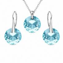 Sidabrinis papuošalų rinkinys moterims „Marianne (Aquamarine)“ su Swarovski® kristalais