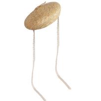 Woven Straw Bonnet Hat for Women Breathable Lace Ribbon Fisherman Hat French Headwear Beach Vacation Sunproof Caps beige