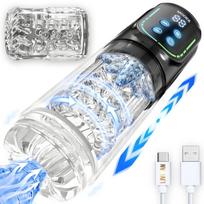 Automatinis besisukantis ir teleskopinis vyriškas masturbatorius LIVMAN D11C su 7 vibracijos, laižymo ir siurbimo režimais