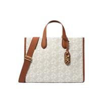Michael Kors Gigi Classic Monogram Pendant Open Tote Bag Women Tote Bag Vanilla-White 30H3G3GT3B-099 Basic Set (Bag+Dust Bag) gray